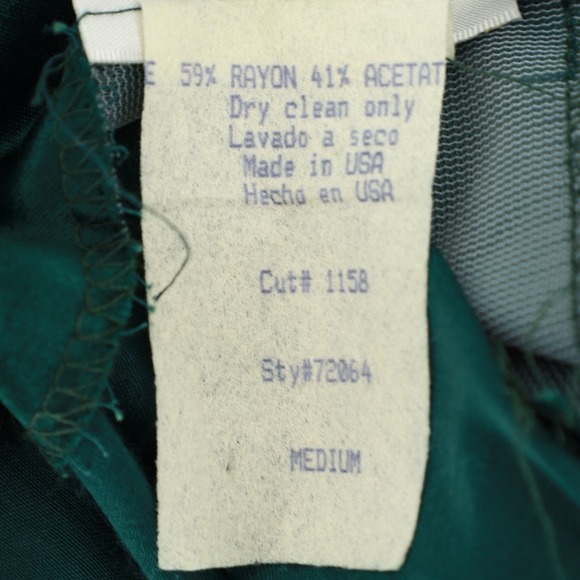 Kiki USA Y2K Satin‎ Emerald Green Dress Tie-Back Whimsical Fairy Size Medium - Picture 10 of 10